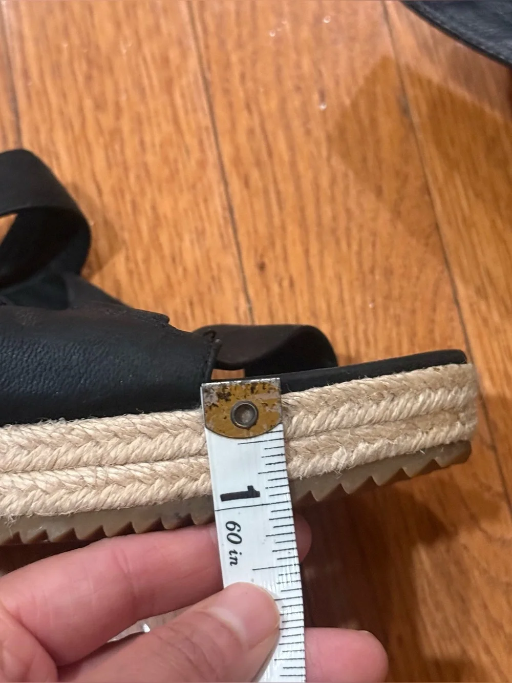 Eileen Fisher Women’s 11 Beckon Leather Espadrille Wedge Sandals Strappy Jute